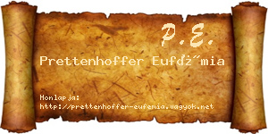 Prettenhoffer Eufémia névjegykártya